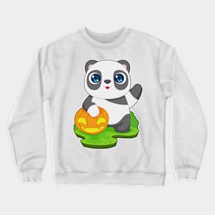 Panda Halloween Pumpkin Crewneck Sweatshirt